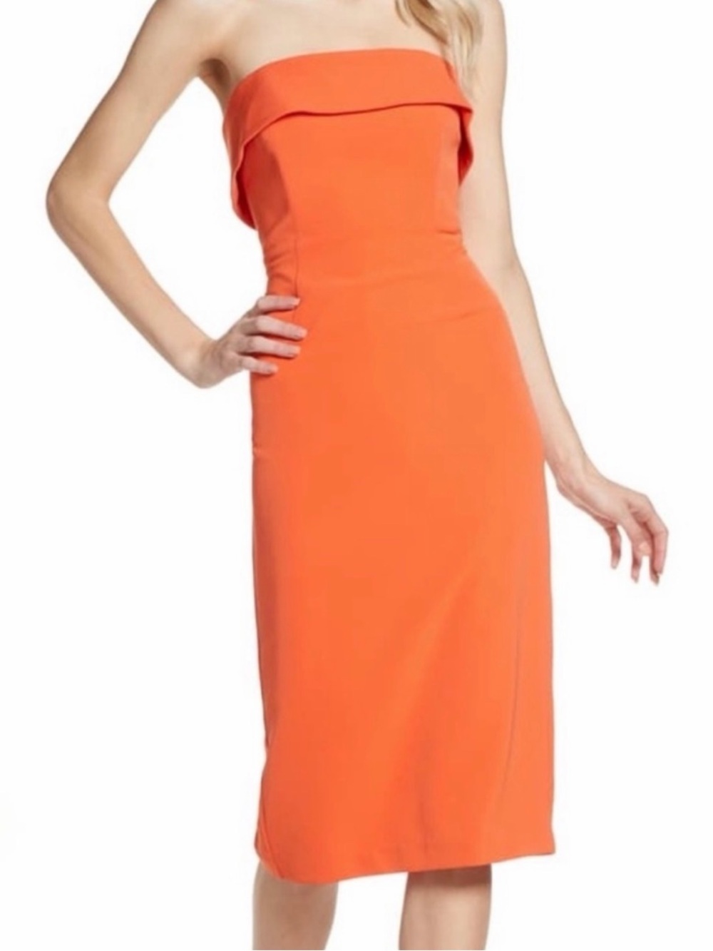 Bardot Georgia Strapless Cocktail Dress Orange